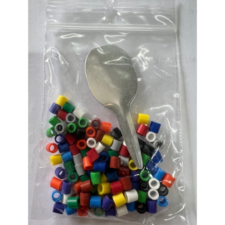 100 bagues plastique couleurs pour sexage oiseaux avec outil de montage 3.0mm