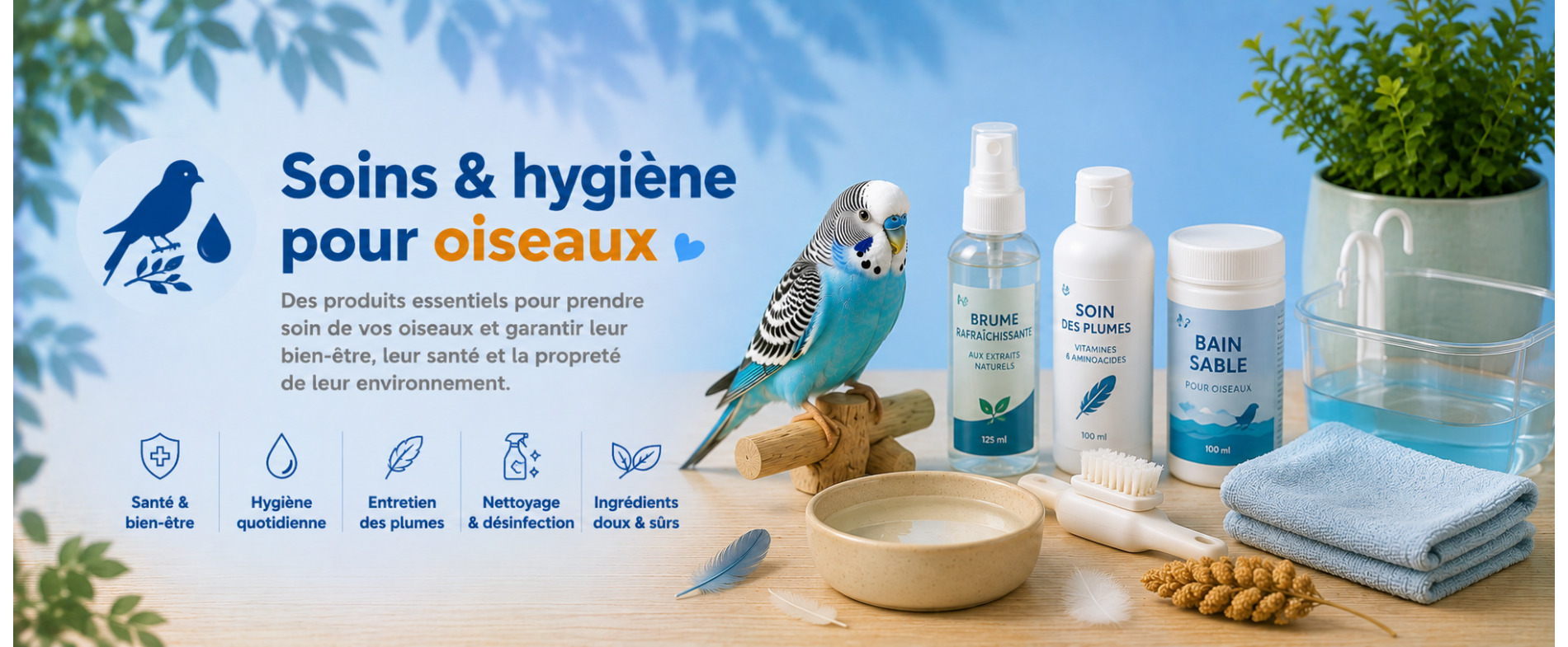 Soins et hygiène pour oiseaux | AnimauxCool