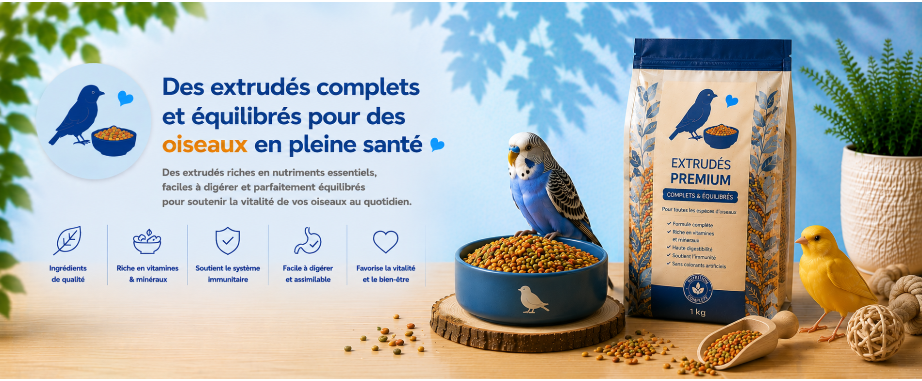 Extrudés pour oiseaux | Alimentation complète | AnimauxCool