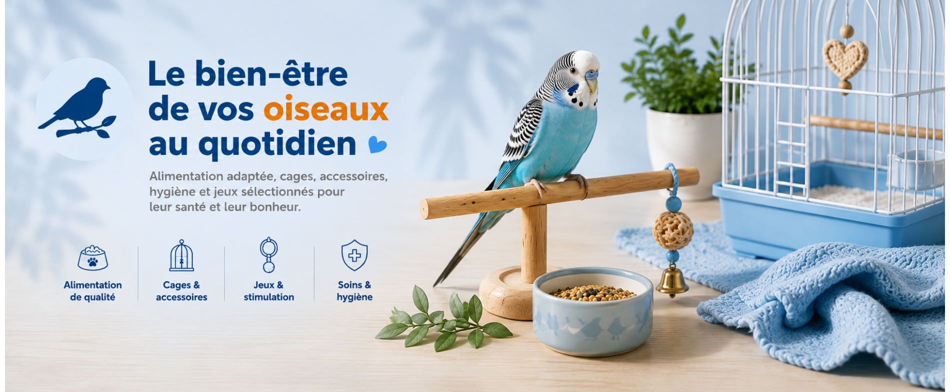 Accessoires, alimentation et soins pour oiseaux | AnimauxCool