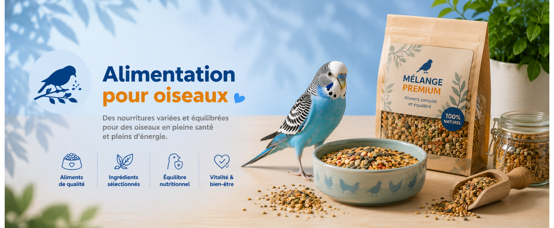 Alimentation pour oiseaux : graines, extrudés et pâtées | AnimauxCool