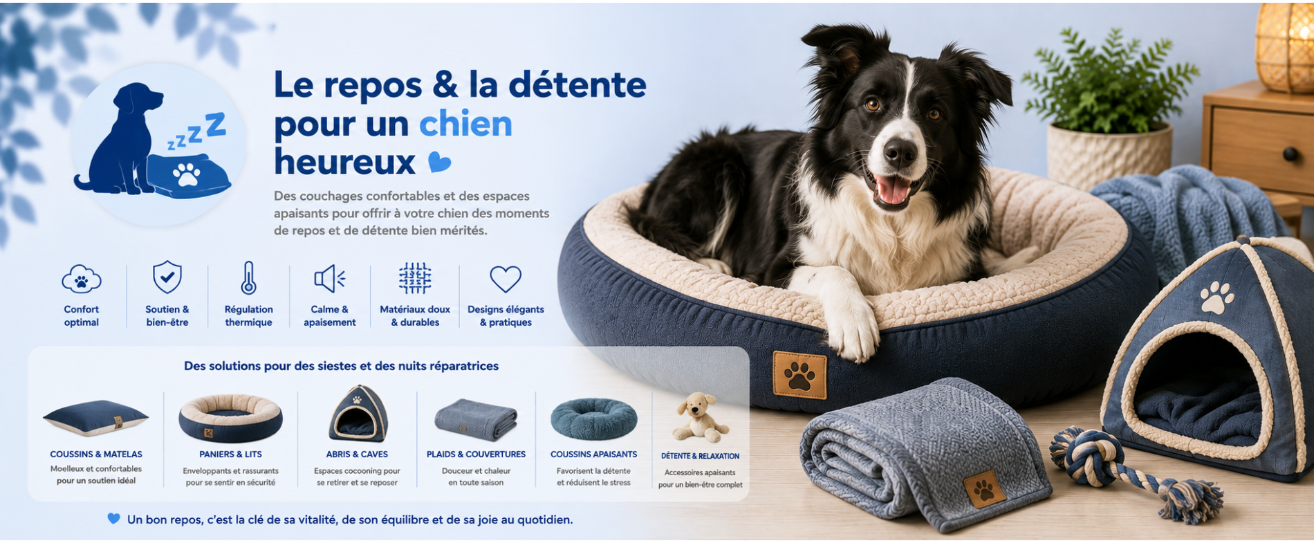 Couchages pour chiens : paniers et coussins | AnimauxCool